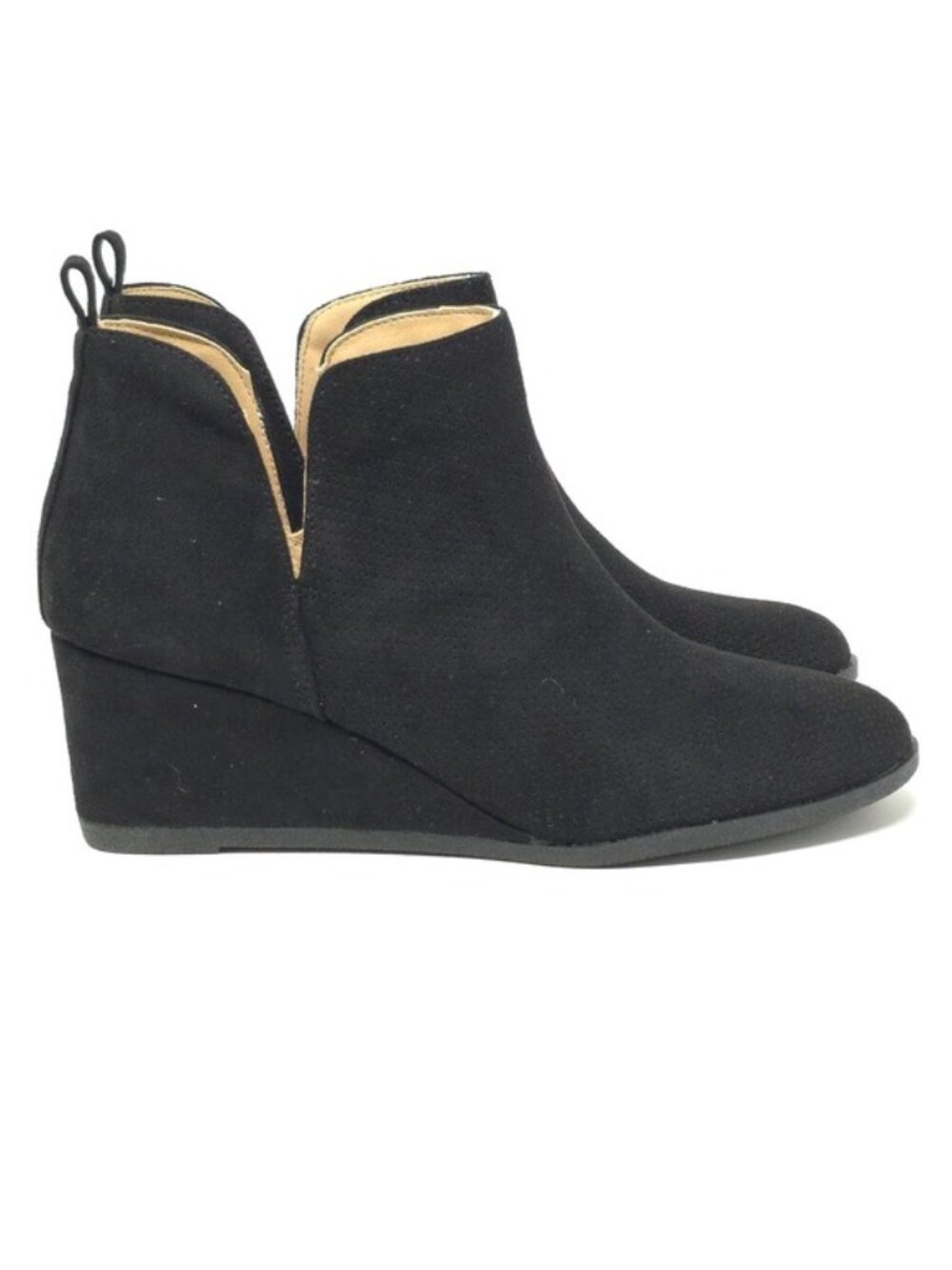 Journee Collection Mylee Black Pull-On Wedge Booties 9M - Picture 7 of 13